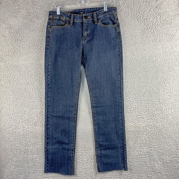 BCBG MAXAZRIA‎ Jeans Womens 28 Blue Denim May Fashion Slim Live Edge Hem 30"x29" - Picture 1 of 15